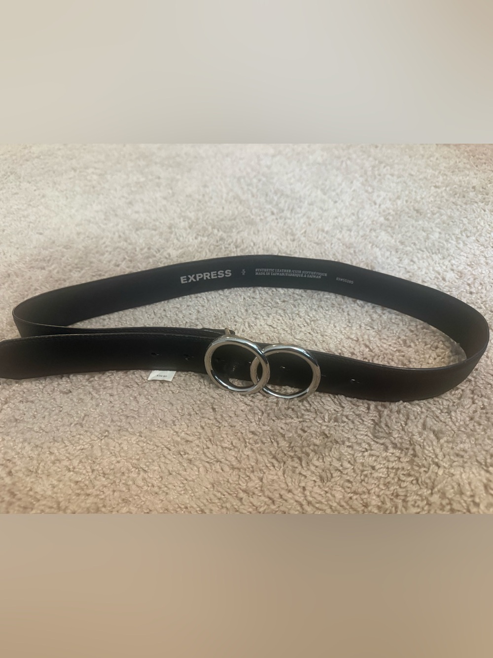 Express Women’s Black Belt with Silver Hardware